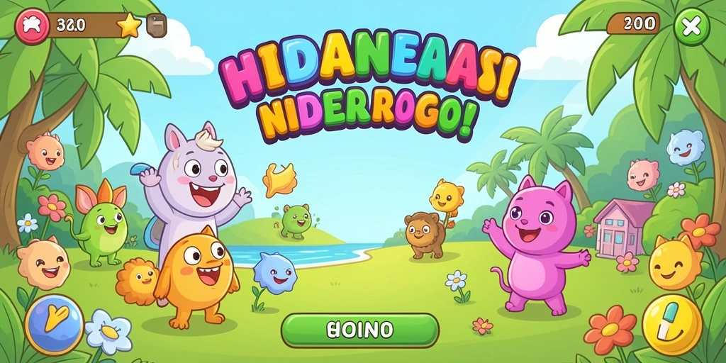 Screenshot ini menampilkan tampilan level pertama yang menarik.